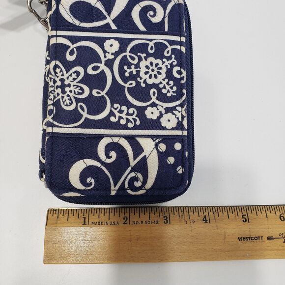 Vera Bradley Woman's Small Wallet / Wristlet, Navy and White, Approx. 6 x 3 - Picture 5 of 6